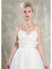 Spaghetti Straps Sweetheart Neck Ivory Lace Tulle Wedding Dress
